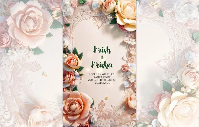 Creative 3D Floral Wedding Invitation Instagram Story
